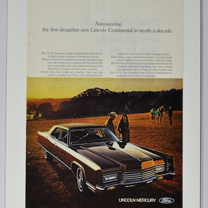 Auto Ad 1970 Lincoln Continental (ford motor company mercury classic old vintage Foto Werbung Teile Print Broschüre Händler Luxus USA)