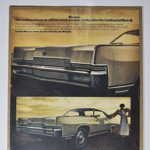 Grote autoadvertentie Mercury Marquis Brougham (ford motor company klassieke oude foto advertentie onderdelen gedrukte brochure dealer amerikaanse auto lincoln)
