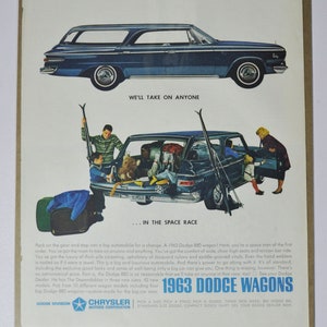 Grande pubblicità per auto 1963 Dodge 880 Wagon (azienda automobilistica classica vecchia foto pubblicità parti stampa brochure concessionario concessionaria chrysler stazione usa)