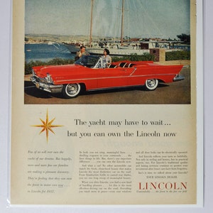 Grote autoadvertentie 1957 Lincoln (ford motor company mercury classic oude foto advertentie onderdelen gedrukte brochure dealer dealer amerika auto)