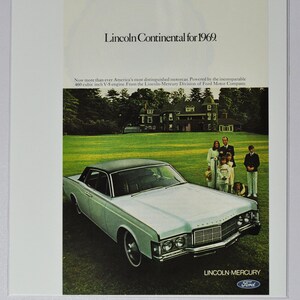 Auto Anzeige 1969 Lincoln Continental (ford motor company mercury classic old vintage Foto Werbung Teile Print Broschüre Händler Luxus USA)