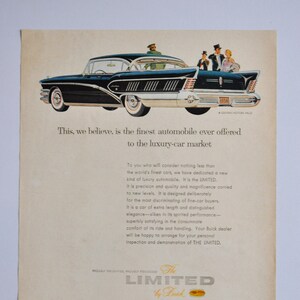 Car Ad 1958 Buick Limited (motor company classic altes Foto Werbebroschüre Retro Händler Autohaus Klassiker American Auto Automobil)