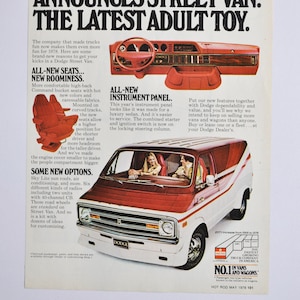 Auto-Werbung 1978 Dodge Street Van (motor company classic altes Fotoreklame-Teiledruck-Broschüre Autohaus amerikanischer Chrysler Maxivan)
