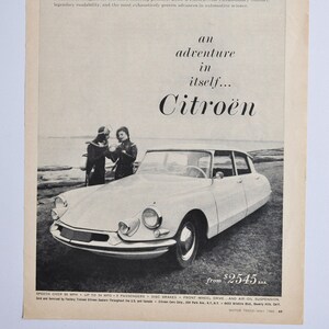 Publicité pour une voiture Citroën, 1960