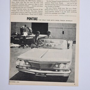 Car Ad 1960 Puntarenas ( Motor Company Classic altes Foto Werbung Teile Print Broschüre Plakat American General Motors gm tempest v8 Sport )