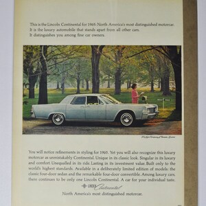 Grote autoadvertentie 1965 Lincoln Continental (ford motor company mercury classic oude foto advertentie onderdelen gedrukte brochure dealer amerika auto)