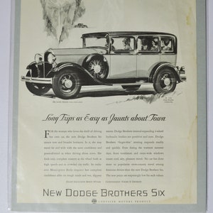 Grote autoadvertentie 1929 Dodge De Luxe Sedan (autobedrijf klassieke oude fotoadvertentie onderdelen gedrukte brochure dealer dealer dealership chrysler)