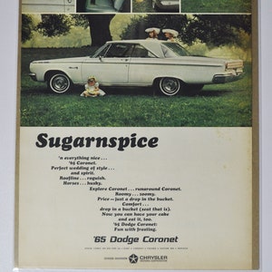 Grande pubblicità per auto 1965 Dodge Coronet (azienda automobilistica classica vecchia foto pubblicità parti stampa brochure concessionaria concessionario chrysler auto usa)