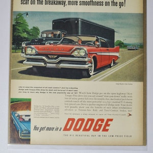 Pubblicità di un'auto di grandi dimensioni, Dodge Mayfair 1957, 2 porte, hardtop (pubblicità di vecchie foto classiche di una società di motori, brochure stampata di ricambi, chrysler auto usa us)