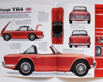 Spec Sheet Triumph TR4 (1961-1967) (car, photo, stat info specs brochure parts ad retro vintage dealer dealership sports muscle british)