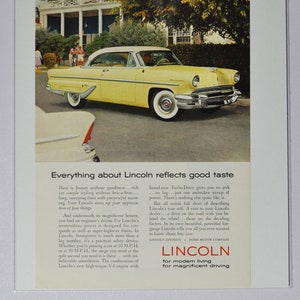Auto Ad Lincoln (ford motor company mercury classic old vintage Foto Werbung Teile Print Broschüre Händler Luxus USA V-8 Motor gelb)