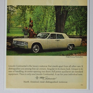 Annonce pour voiture Lincoln Continental (ford motor company Mercury classic old vintage photo publicité pieces impression brochure dealer luxe USA)