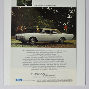 Car Ad 1967 Lincoln Continental (ford motor company mercury classic old vintage photo advertisement parts print brochure dealer luxury USA)