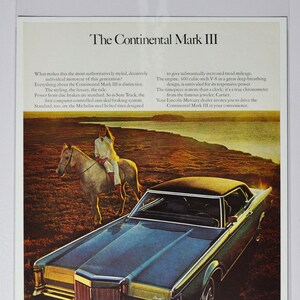 Auto Ad Lincoln Continental Mark III 3 (ford motor company mercury classic old vintage Foto Werbung Teile Print Broschüre Händler USA)