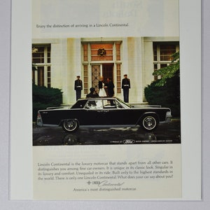 Annonce pour voiture Lincoln Continental (ford motor company Mercury classic old vintage photo publicité pieces impression brochure dealer luxe USA)