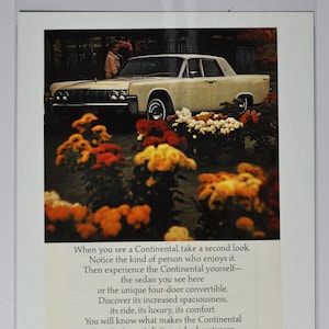 Auto Ad Lincoln Continental (ford motor company mercury classic old vintage Foto Werbung Teile Print Broschüre Händler Luxus USA US)