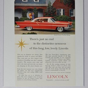 Auto Ad Lincoln Premiere 2-Türer Hardtop (ford motor company mercury classic old vintage Foto Werbung Teile Print Broschüre Händler usa)