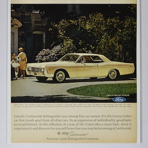 Auto Anzeige 1966 Lincoln Continental (ford motor company mercury classic old vintage Foto Werbung Teile Print Broschüre Händler Luxus USA)