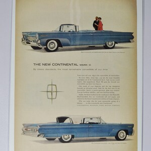 Grote autoadvertentie Lincoln Continental Mark III 3 (ford motor company mercury klassieke oude fotoadvertentie onderdelen print brochure dealer auto VS)