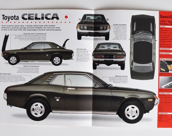 Spektren Toyota Celica (1970-1977) (Auto Foto stat info Specs Broschüre Print Teile ad vintage old sport auto japan tokyo)