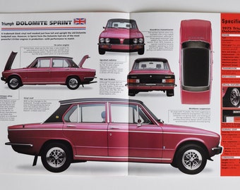 Spec Sheet Triumph Dolomite Sprint (1973-1980) (car photo stat info specs brochure parts ad old vintage print sport race British Leyland)