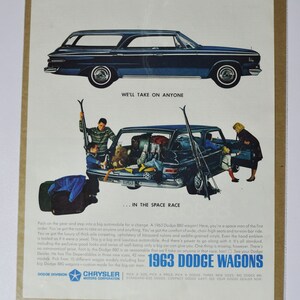 Grande pubblicità per auto 1963 Dodge 880 Wagon (azienda automobilistica classica vecchia foto pubblicità parti stampa brochure concessionario concessionaria chrysler stazione usa)