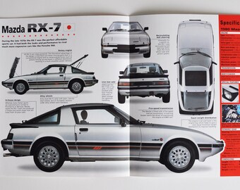 Technisches Datenblatt Mazda RX-7 (1978-1985) (Automotive Photo Stat Info Specs Broschüre Print Teile Ad Vintage Classic Old Sport Japan Hiroshima RX7)