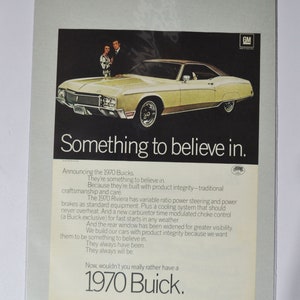 Grote autoadvertentie 1970 Buick Riviera (general motors company GM oude vintage klassieke fotoadvertentie onderdelen print poster usa us garage sport)