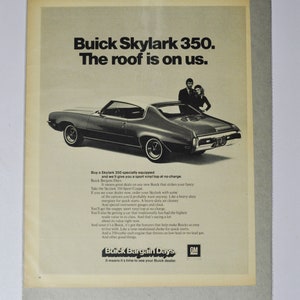 Annuncio di auto di grandi dimensioni 1972 Buick Skylark 350 (general motors company GM vecchia foto vintage classica pubblicità parti stampa poster auto usa regalo usa)