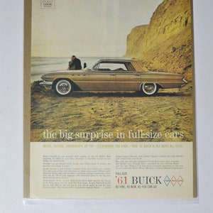 Annuncio di un'auto di grandi dimensioni 1961 Buick (general motors company GM vecchia foto vintage classica pubblicità parti stampa poster garage personalizzato per auto)