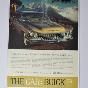 Annuncio di un'auto di grandi dimensioni 1959 Buick Le Sabre 4 porte Hardtop (general motors company GM vecchio vintage foto classica pubblicità stampa poster LeSabre)