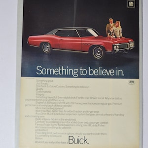 Grote autoadvertentie uit de jaren 70? Buick LeSabre Custom (general Motors Company GM oude vintage klassieke fotoadvertentie onderdelen print poster VS Le Sabre)