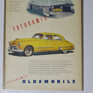 Grote autoadvertentie 1948 Oldsmobile 98 (GM-bedrijf klassieke oude fotoadvertentie deel gedrukte brochure olds dealer dealership raket achtennegentig)