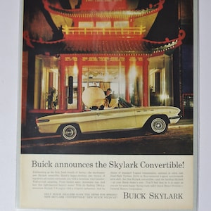 Annuncio di auto di grandi dimensioni Buick Skylark Convertible (general motors company GM vecchio vintage classico foto pubblicità parti stampa poster auto usa regalo)