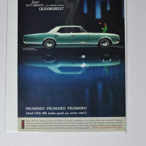 Grote autoadvertentie Oldsmobile Delta 88 Holiday Sedan (GM-bedrijf klassieke oude fotoadvertentie onderdelen gedrukte brochure olds toronado geïnspireerde VS)
