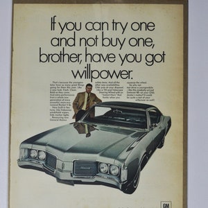 Grote autoadvertentie 1968 Oldsmobile Delmont 88 (GM General Motors klassieke oude fotoadvertentie onderdelen brochure gedrukt olds raket 88 US)