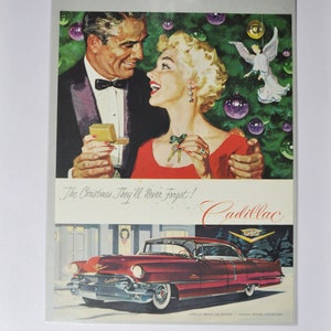 Grote autoadvertentie Cadillac (autobedrijf klassieke oude fotoadvertentie onderdelen gedrukte brochure GM General Motors dealer dealer luxe VS VS)