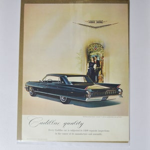 Grote autoadvertentie Cadillac Fleetwood Sixty Special (klassieke oude fotoadvertentie-onderdelen van autobedrijf gedrukte brochure GM General Motors-dealer)