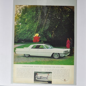 Grote autoadvertentie Cadillac (autobedrijf klassieke oude fotoadvertentie onderdelen gedrukte brochure GM General Motors dealer dealer luxe VS VS)