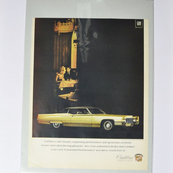 Large Car Ad 1969 Cadillac Coupe DeVille De Ville (motor company classic old photo advertising parts print brochure dealer luxury USA US)