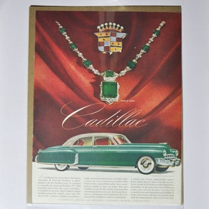 Grande pubblicità per auto anni '50? Cadillac (azienda automobilistica classica vecchia foto pubblicità parti stampa brochure rivista General Motors concessionario concessionario)