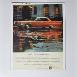 Grote autoadvertentie Cadillac uit 1965 (autobedrijf klassieke oude fotoadvertentie onderdelen gedrukte brochure GM General Motors dealer dealerschap luxe)