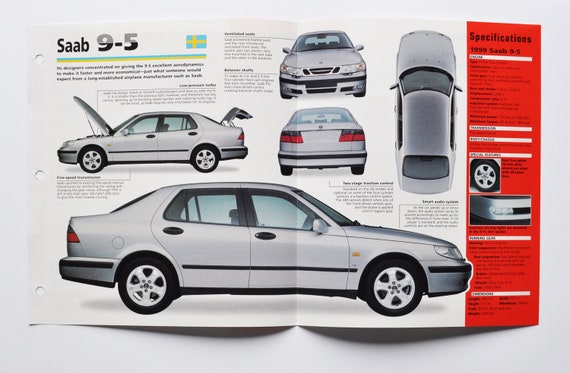 Spec Sheet Saab 9-5 (1997-PRESENT) (car Photo Stat Info Specs