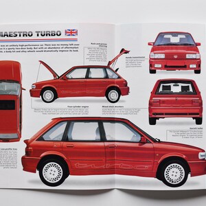 Datenblatt MG Maestro Turbo (1988-1991) (Auto Photo Stat Info Specs Brochure Specs Brochure Teile Ad Old Vintage Classic Coventry England Austin Rover Auto)