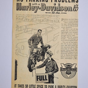 Motorrad Anzeige 1953 Harley-Davidson 165 Tele-Glide Fork (Motorrad Firma Klassiker altes Foto original Werbeteile-Print-Prospekt USA)