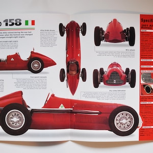 Fiche technique Alfa Romeo 158 (1938-1951) (photo de voiture stat info specs brochure parts ad print old vintage race sport Alfetta 159 Grand Prix auto)