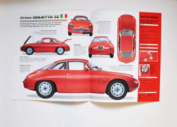 Buy Spec Sheet Alfa Romeo Giulietta SZ 1959 1963 car Photo Stat