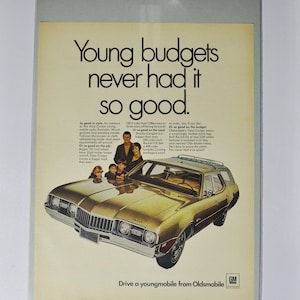 Grote autoadvertentie 1968 Oldsmobile Vista-Cruiser (GM General Motors klassieke oude fotoadvertentie onderdelen brochure afdrukken olds auto stationwagen)