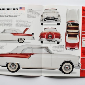 Fiche technique Packard Caribbean (1953-1954) (photo de voiture stat info brochure d’impression de pièces ad old vintage classic motor detroit michigan auto)