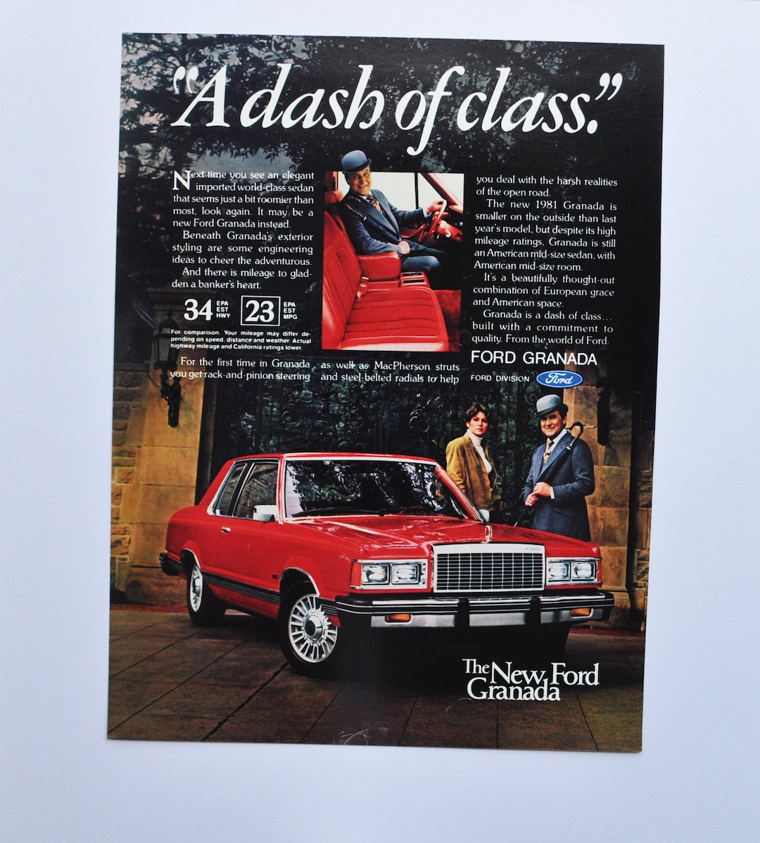 Car Ad 1981 Ford Granada ford Motor Car Classic Old Photo Advertisement